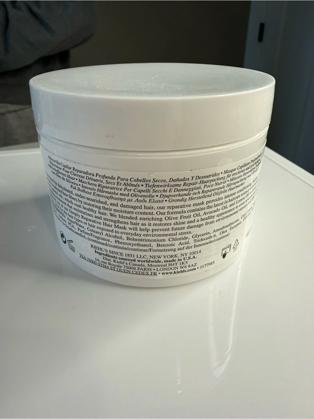 Kiehl's Olive Fruit Oil Deeply Reparative Hair Mask - White